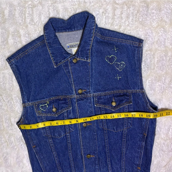 HUK•A•POO Men’s Hearts Embroidered Denim Vest - Picture 11 of 11